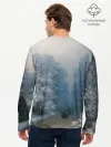 Мужской лонгслив базовый / Зимний пейзаж картина маслом