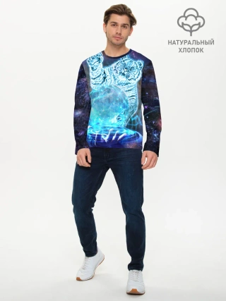 Мужской лонгслив базовый / Звездный тигр