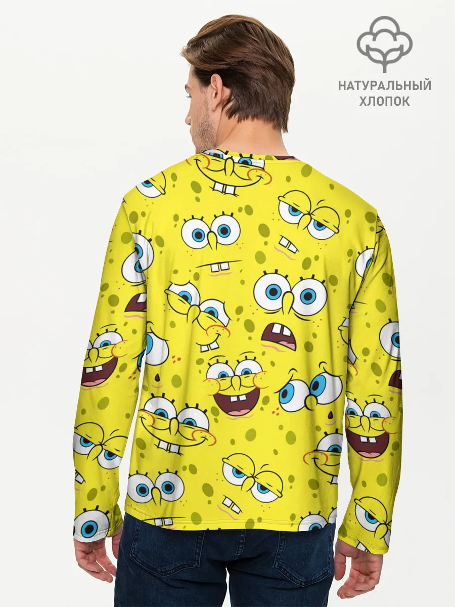 Мужской лонгслив базовый / Губка Боб / SpongeBob pattern