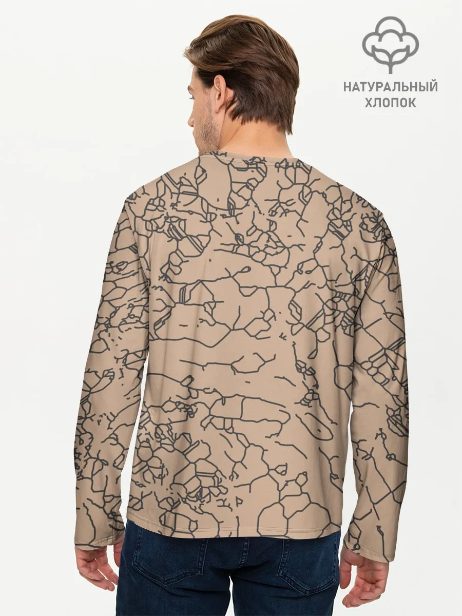 Мужской лонгслив базовый / Рисованный камень
