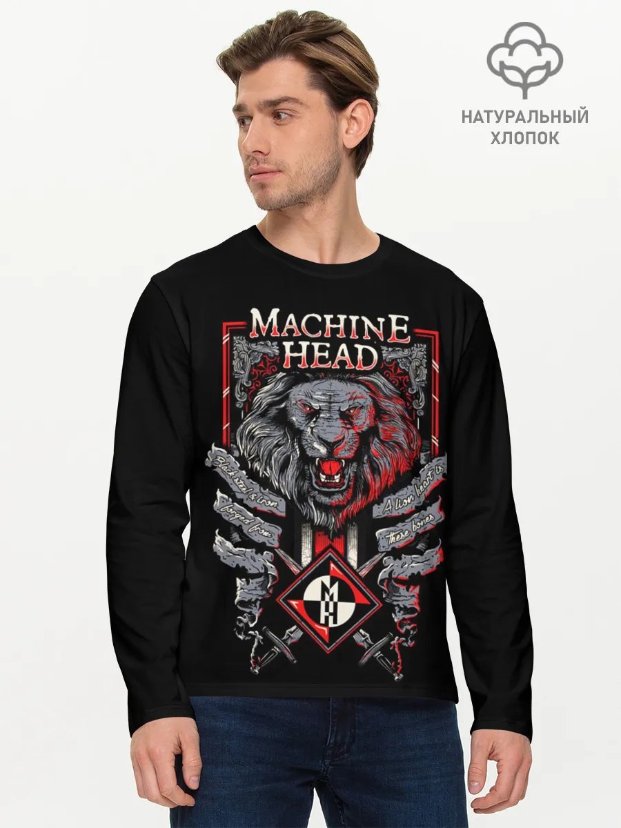 Мужской лонгслив базовый / Machine Head - Lion Heart