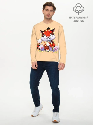 Мужской лонгслив базовый / Новогодний тигрёнок
