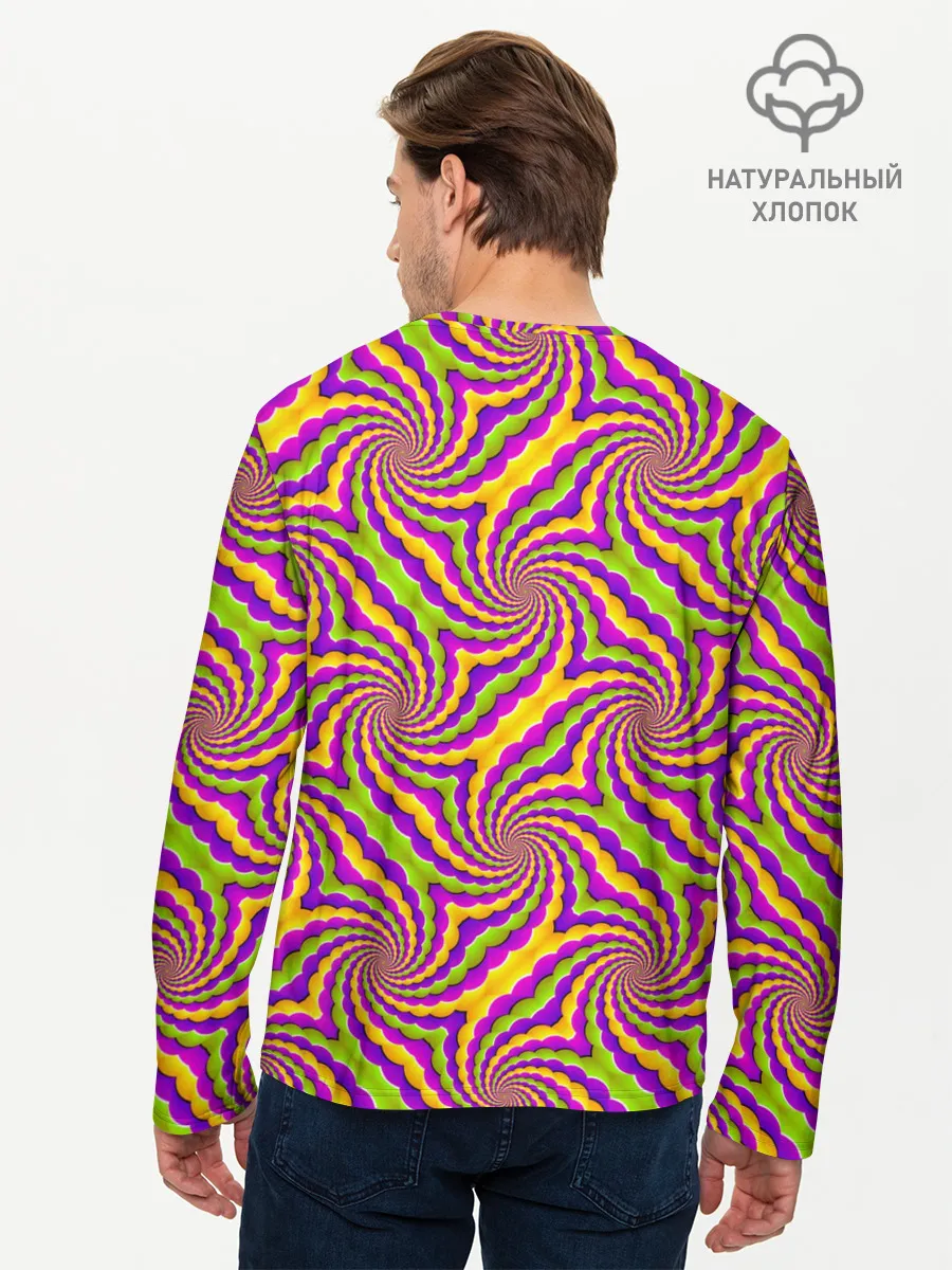 Мужской лонгслив базовый / Красочная иллюзия вращения