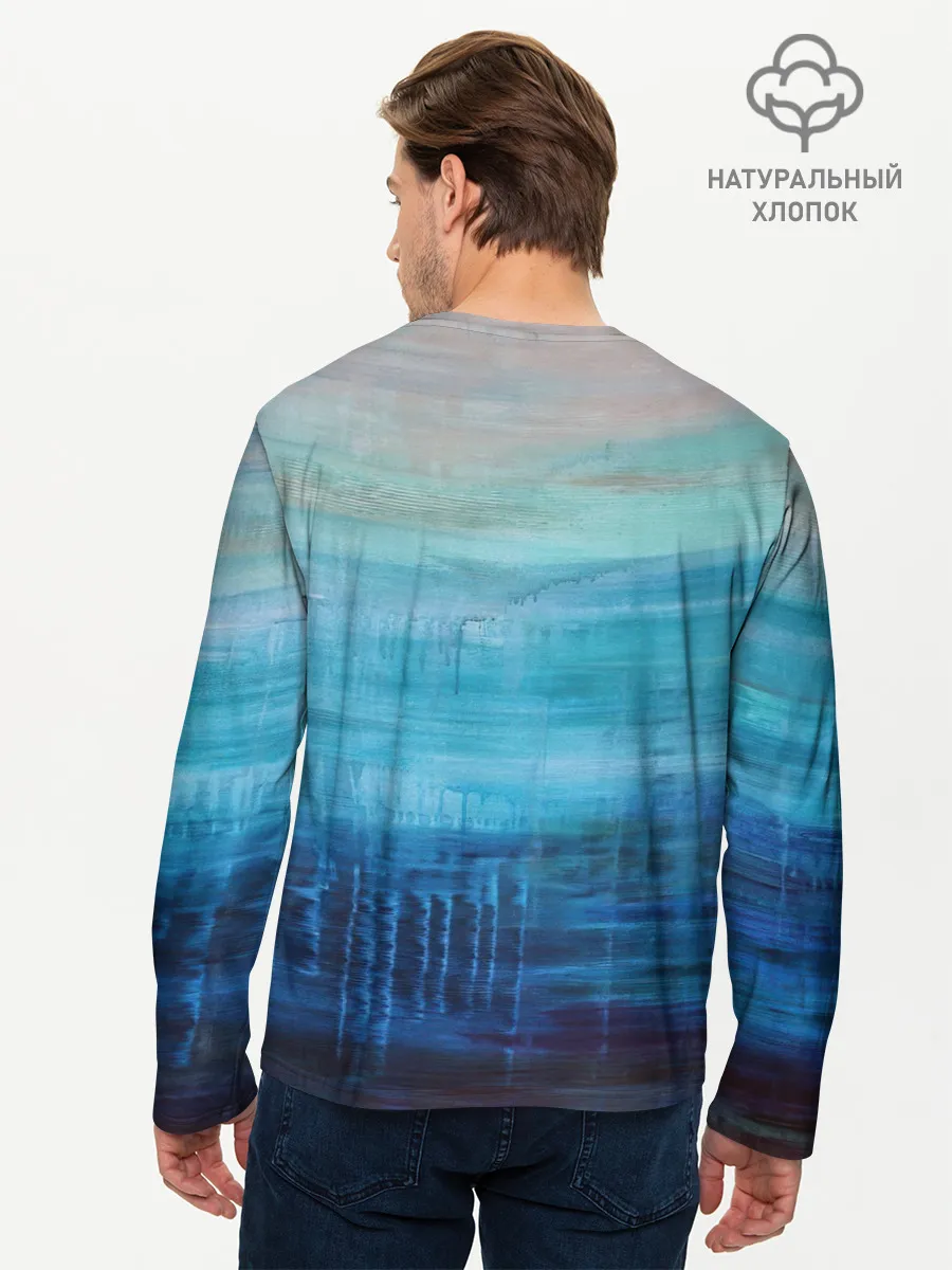 Мужской лонгслив базовый / Небесные потеки