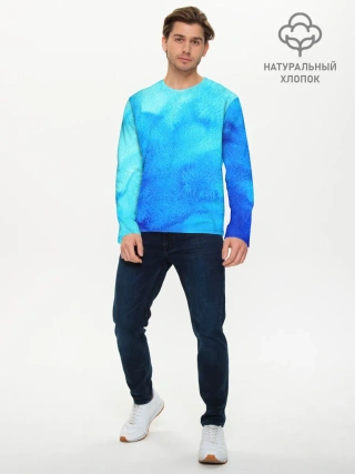Мужской лонгслив базовый / Глубина льда