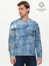 Мужской лонгслив базовый / Джинсовые мазки