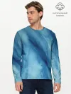 Мужской лонгслив базовый / Голубой мрамор