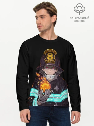 Мужской лонгслив базовый / Кусакабэ Синра Пламенная бригада