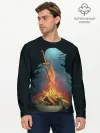 Мужской лонгслив базовый / Witcher 3 костер