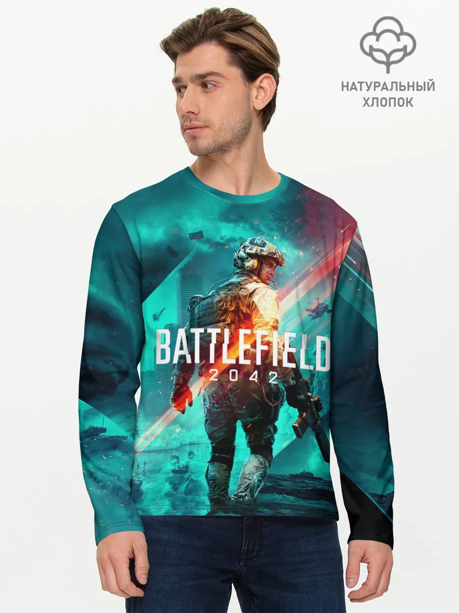 Мужской лонгслив базовый / Battlefield 2042 игровой арт
