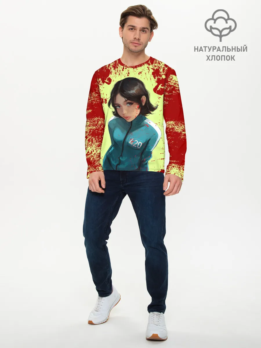 Мужской лонгслив базовый / Номер 420 | Случайный игрок