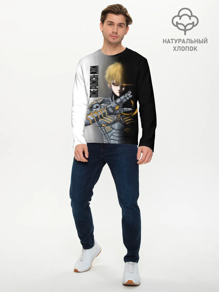 Мужской лонгслив базовый / Металлическое тело Геноса One Punch-Man