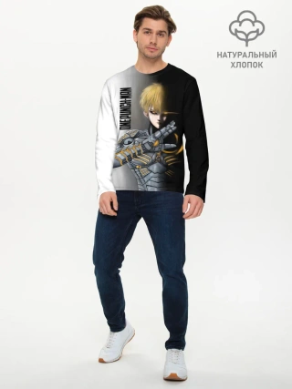 Мужской лонгслив базовый / Металлическое тело Геноса One Punch-Man