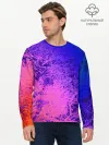 Мужской лонгслив базовый / Абстрактный пурпурно-синий