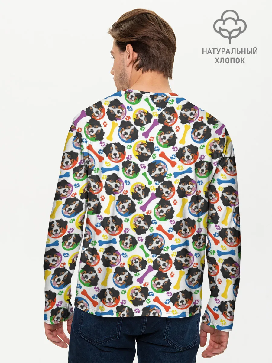 Мужской лонгслив базовый / Бернский Зенненхунд