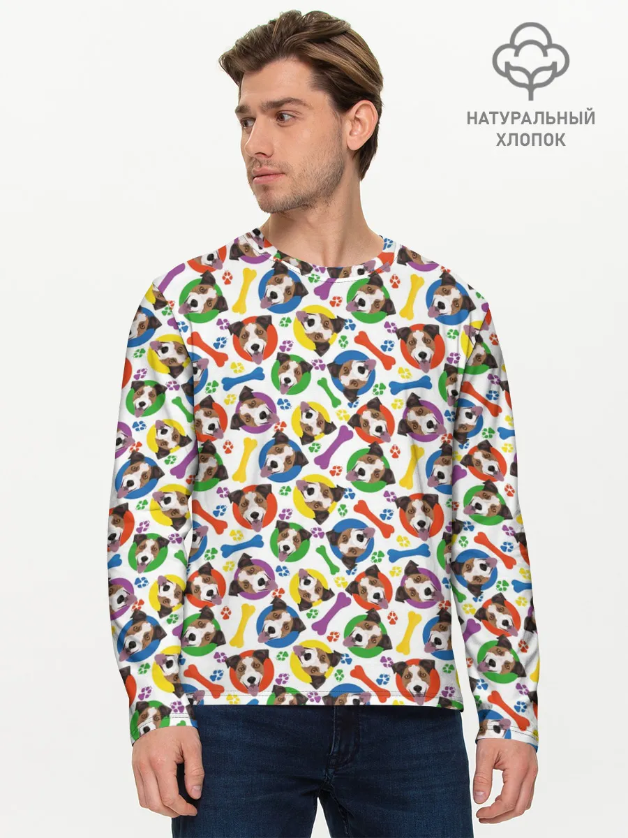 Мужской лонгслив базовый / Джек Рассел Терьер