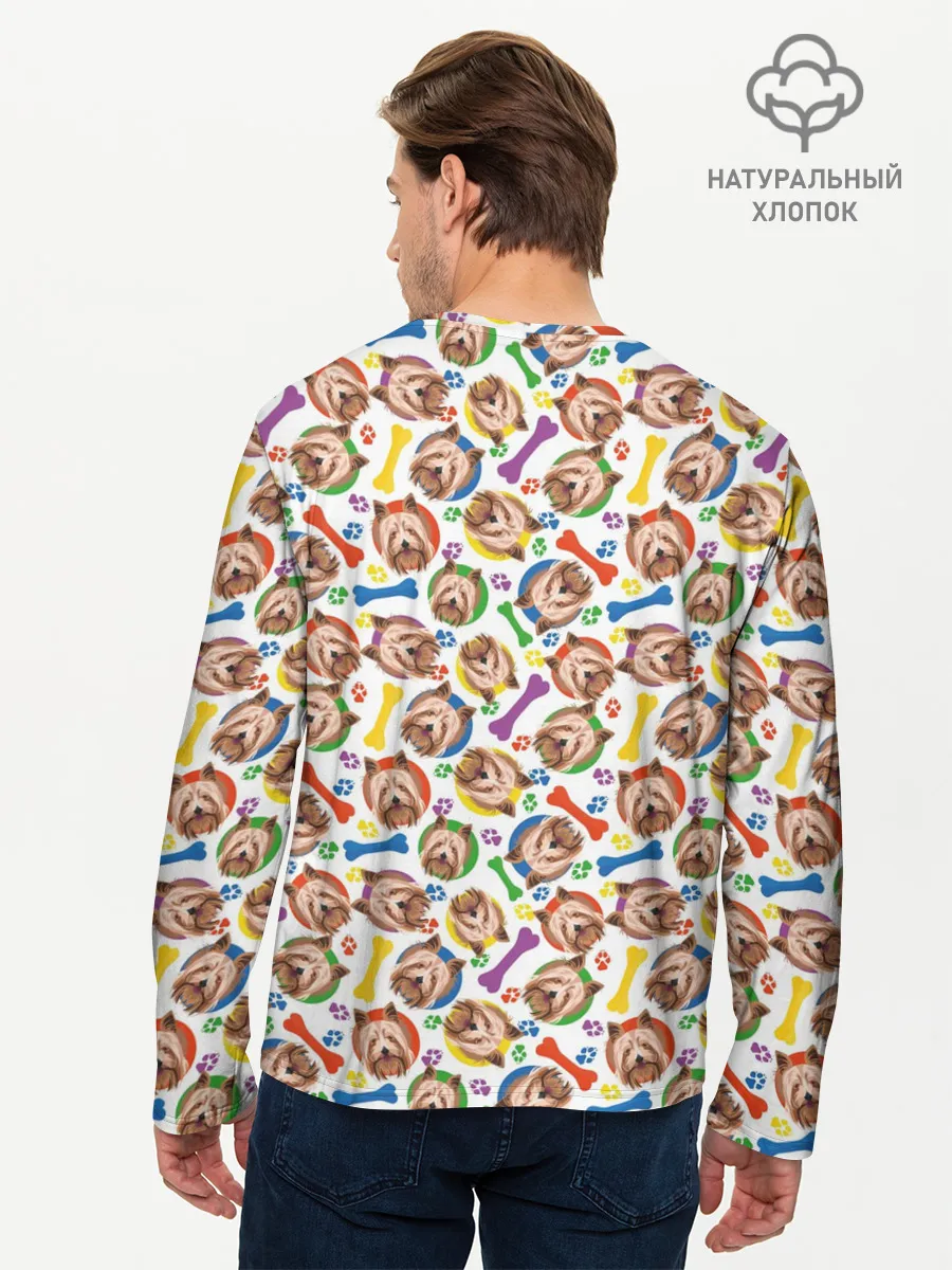 Мужской лонгслив базовый / Йоркширский Терьер