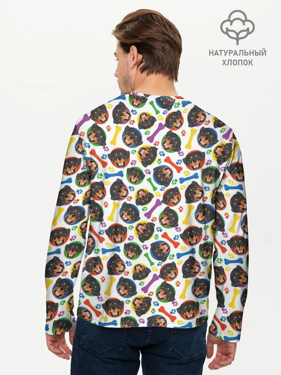 Мужской лонгслив базовый / Ротвейлер