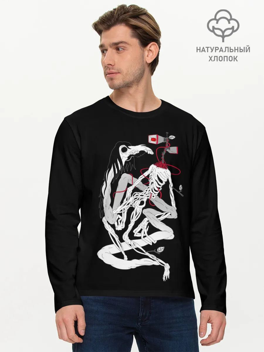 Мужской лонгслив базовый / СИРЕНОГОЛОВЫЙ И ЛОШАДЬ | SIREN HEAD & HORSE