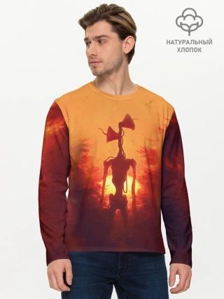 Мужской лонгслив базовый / СИРЕНОГОЛОВЫЙ НА ЗАКАТЕ