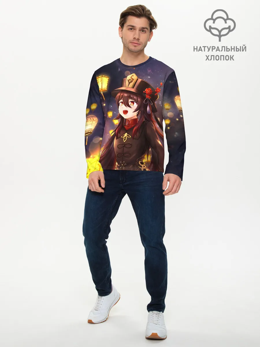 Мужской лонгслив базовый / Ху Тао. Genshin Impact