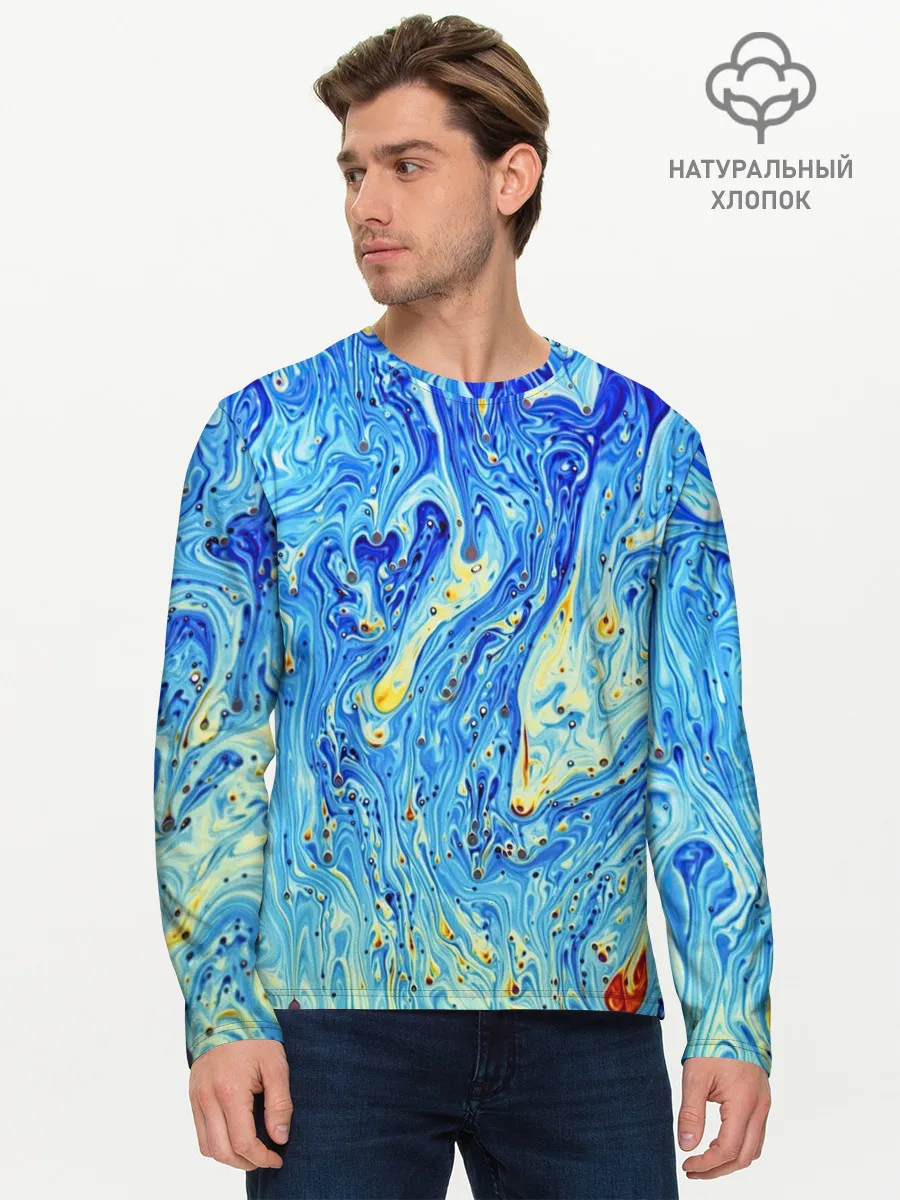 Мужской лонгслив базовый / Сползающие краски