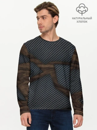 Мужской лонгслив базовый / карбон в дереве