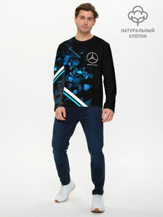 Мужской лонгслив базовый / Mercedes AMG | Осколки стекла