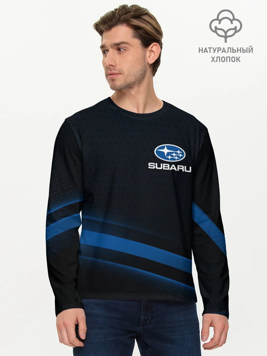 Мужской лонгслив базовый / Subaru, sport style