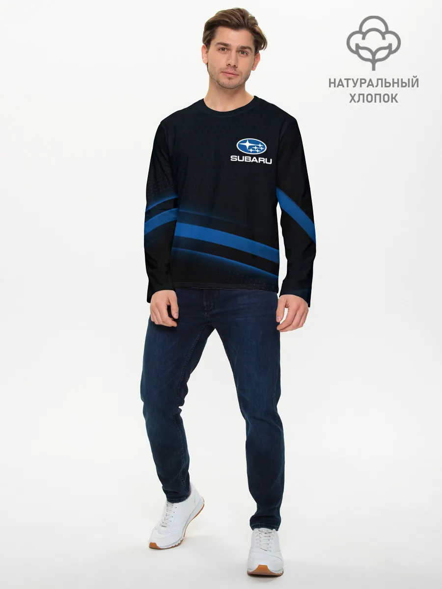 Мужской лонгслив базовый / Subaru, sport style