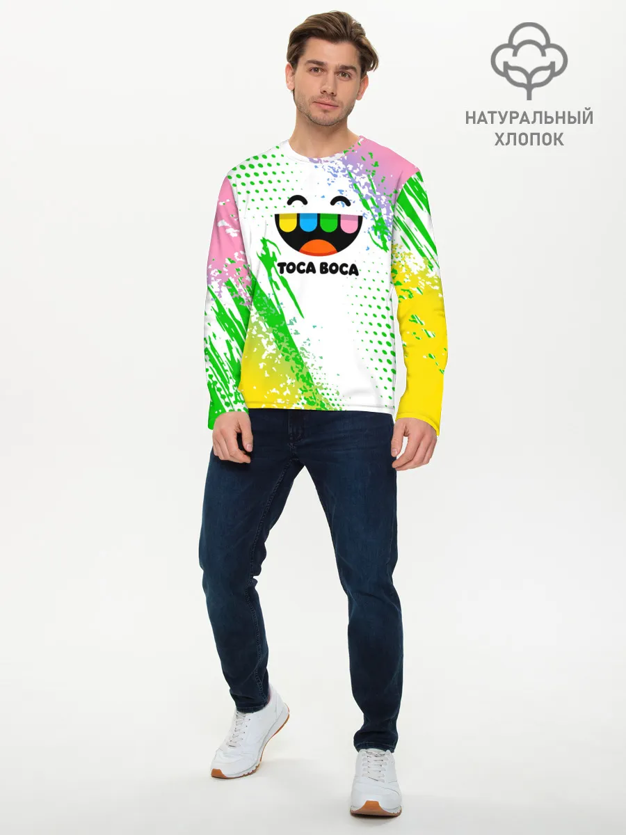 Мужской лонгслив базовый / Toca Boca: Улыбашка.