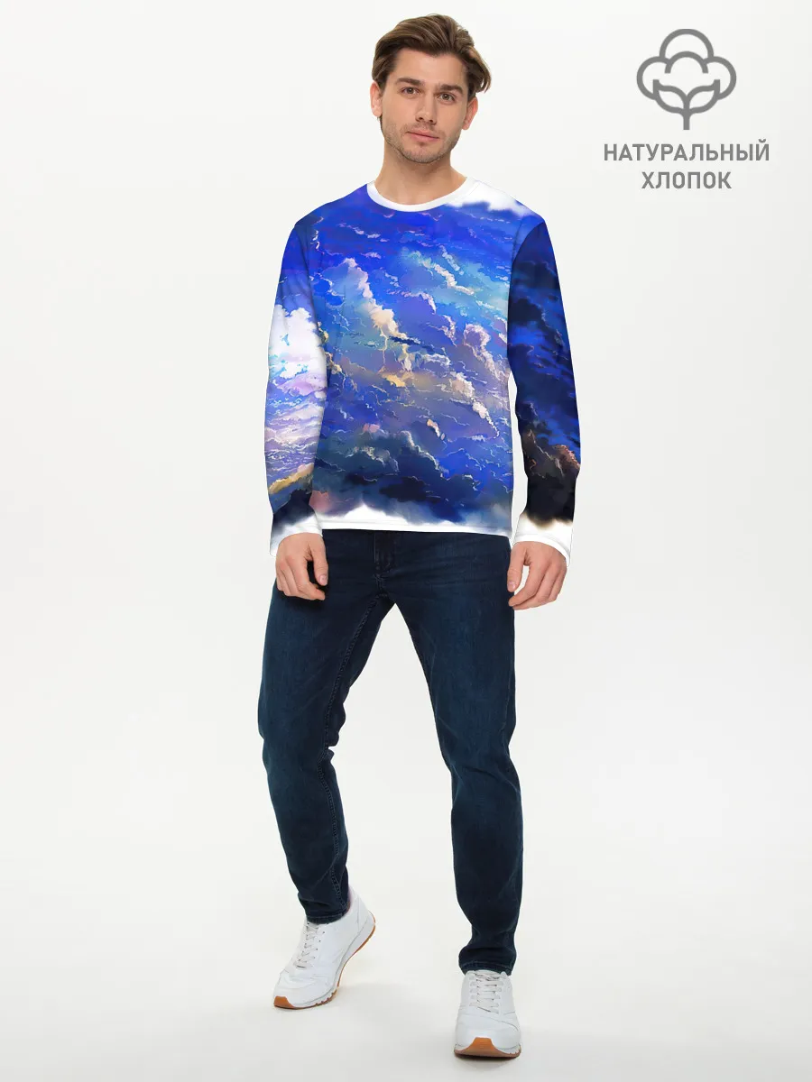 Мужской лонгслив базовый / Высокие облака