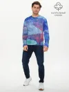 Мужской лонгслив базовый / Гуашевые облака