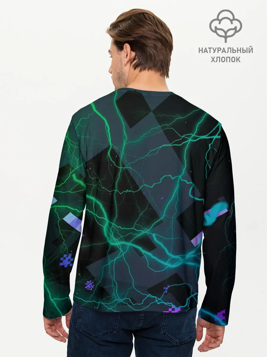 Мужской лонгслив базовый / Молнии Майнкрафт