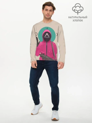 Мужской лонгслив базовый / SquidRed