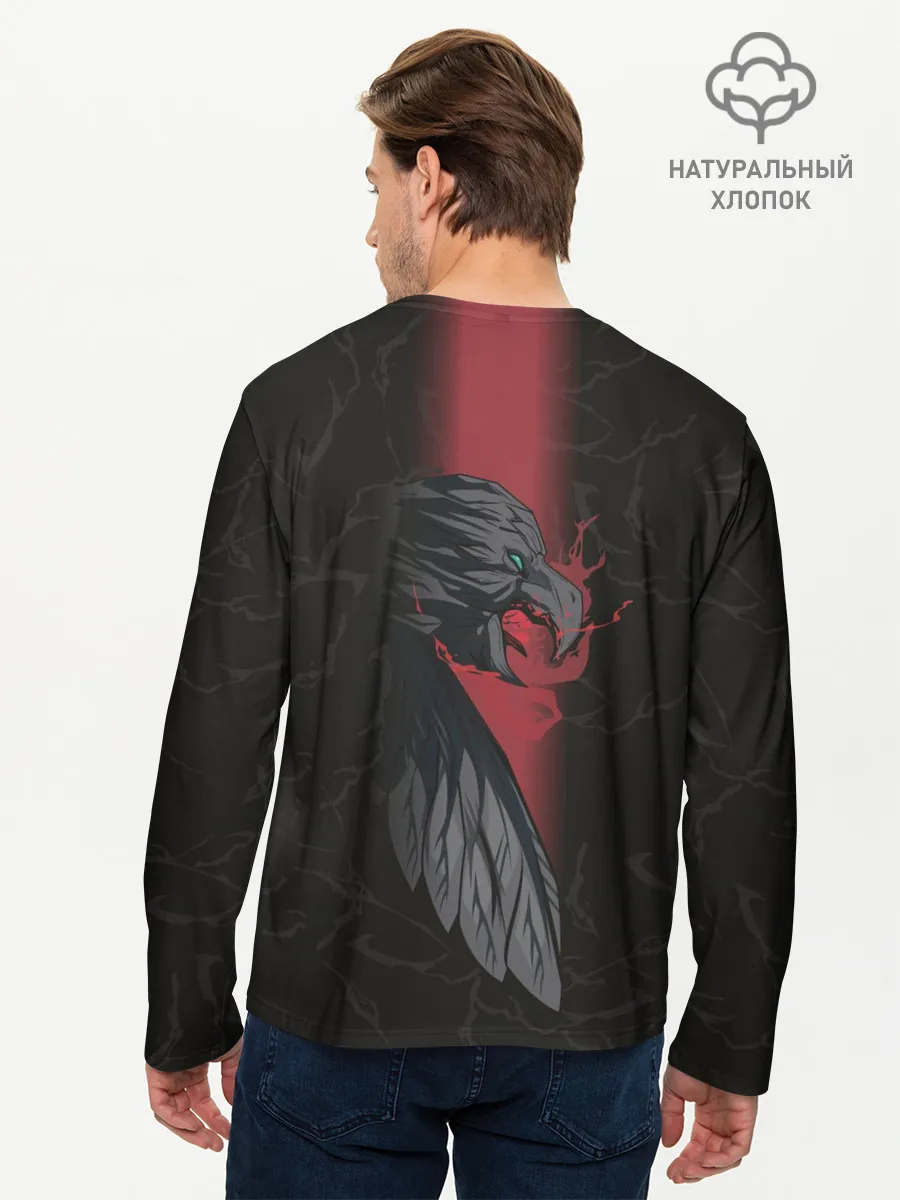 Мужской лонгслив базовый / Кровь дракона и сильный Ведьмак