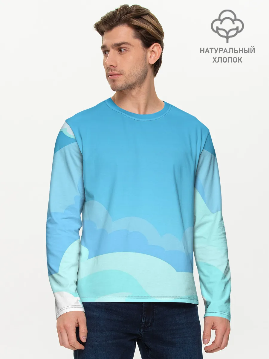 Мужской лонгслив базовый / Небо после грозы