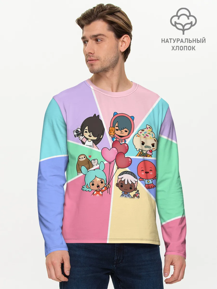 Мужской лонгслив базовый / TOCA BOCA WORLD HEROES / ТОКА БОКА