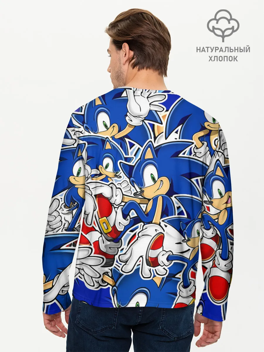 Мужской лонгслив базовый / SONIC ПАТТЕРН / СОНИК