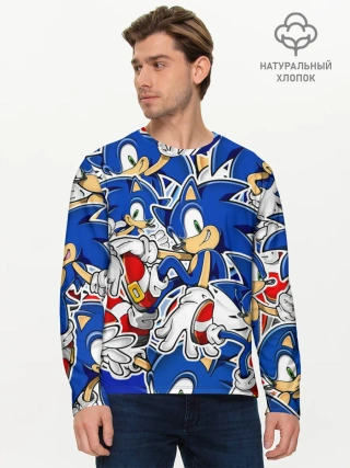Мужской лонгслив базовый / SONIC ПАТТЕРН / СОНИК