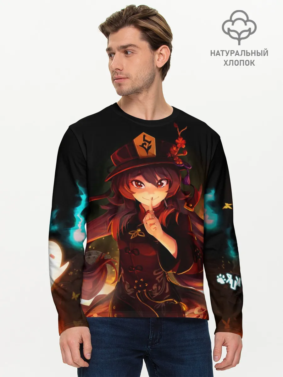 Мужской лонгслив базовый / Genshin Impact, Hu Tao