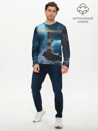 Мужской лонгслив базовый / НОЧНОЙ МАЯК