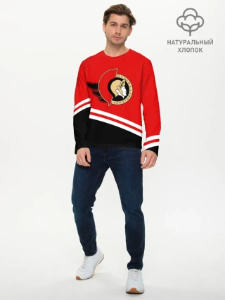 Мужской лонгслив базовый / Оттава Сенаторз.