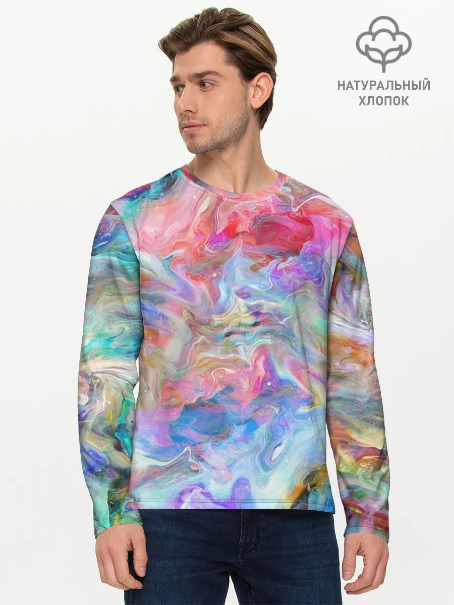 Мужской лонгслив базовый / Радужное небо