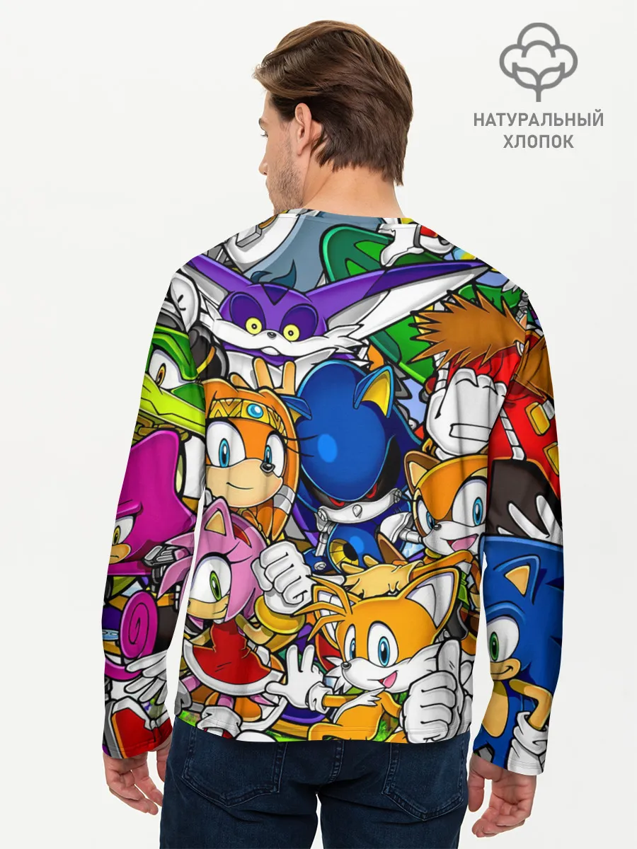 Мужской лонгслив базовый / КИБЕР СОНИК | CYBER SONIC ROBOT