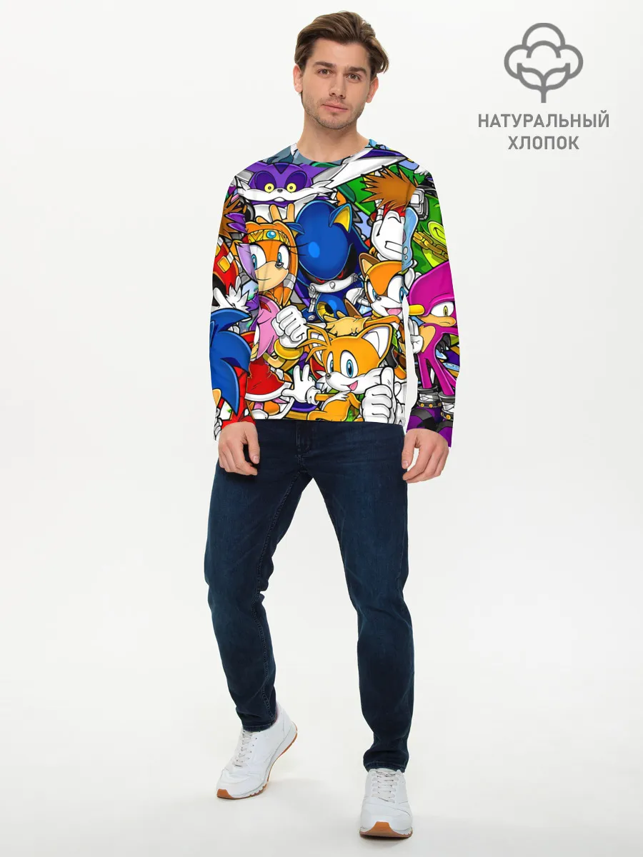 Мужской лонгслив базовый / КИБЕР СОНИК | CYBER SONIC ROBOT