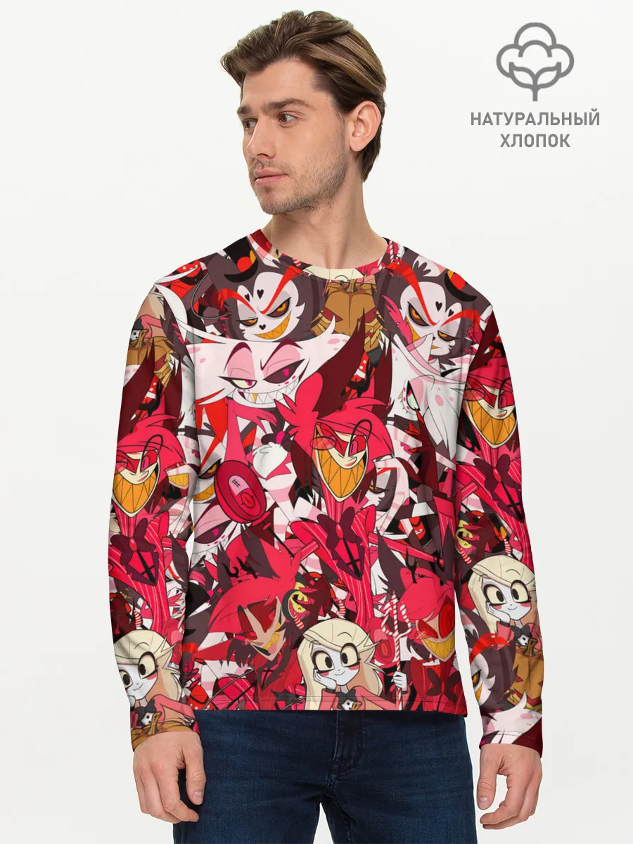 Мужской лонгслив базовый / ОТЕЛЬ ХАЗБИН ПЕРСОНАЖИ МУЛЬТФИЛЬМА