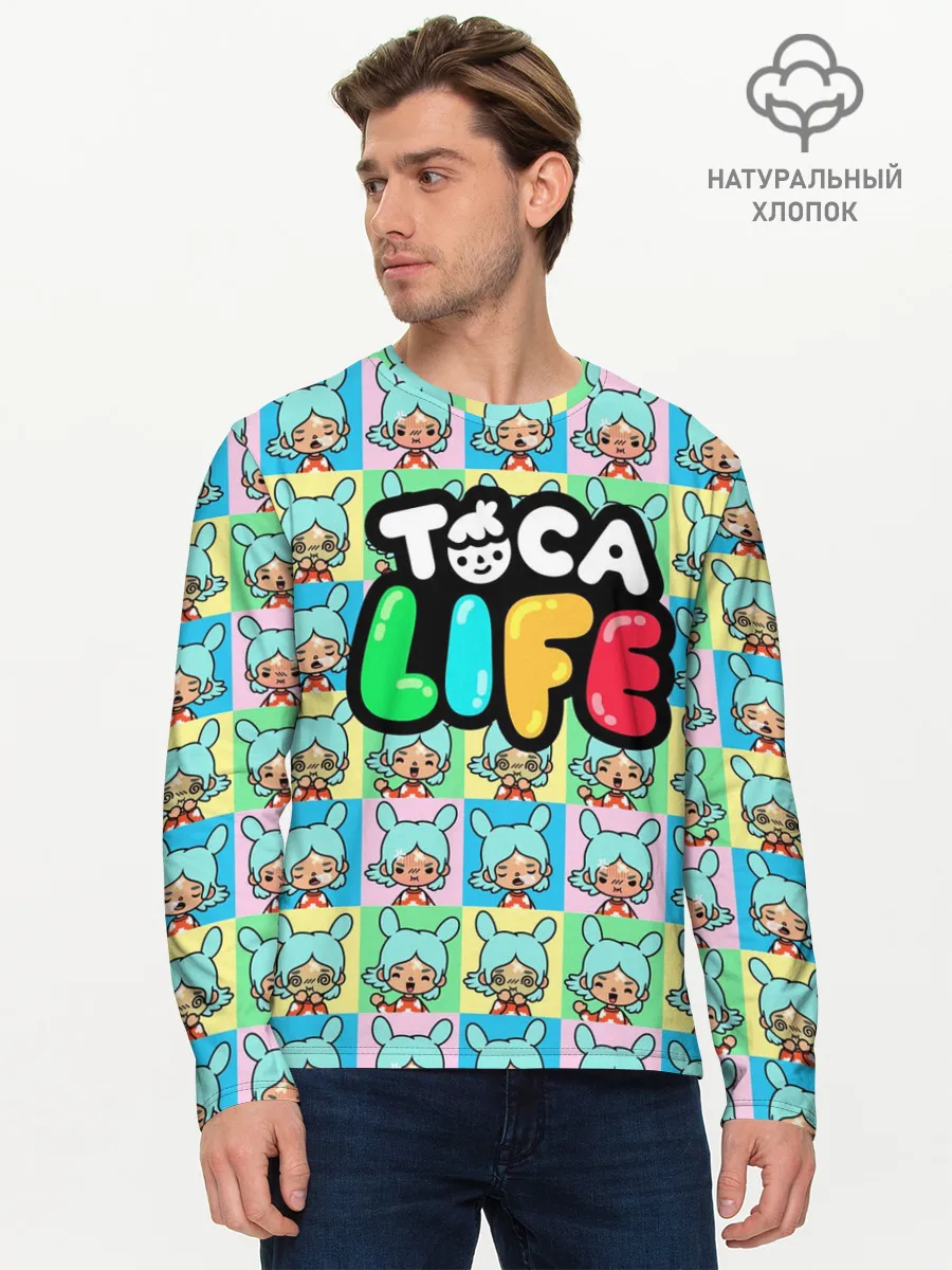 Мужской лонгслив базовый / Toca Boca logo | Тока Бока Рита