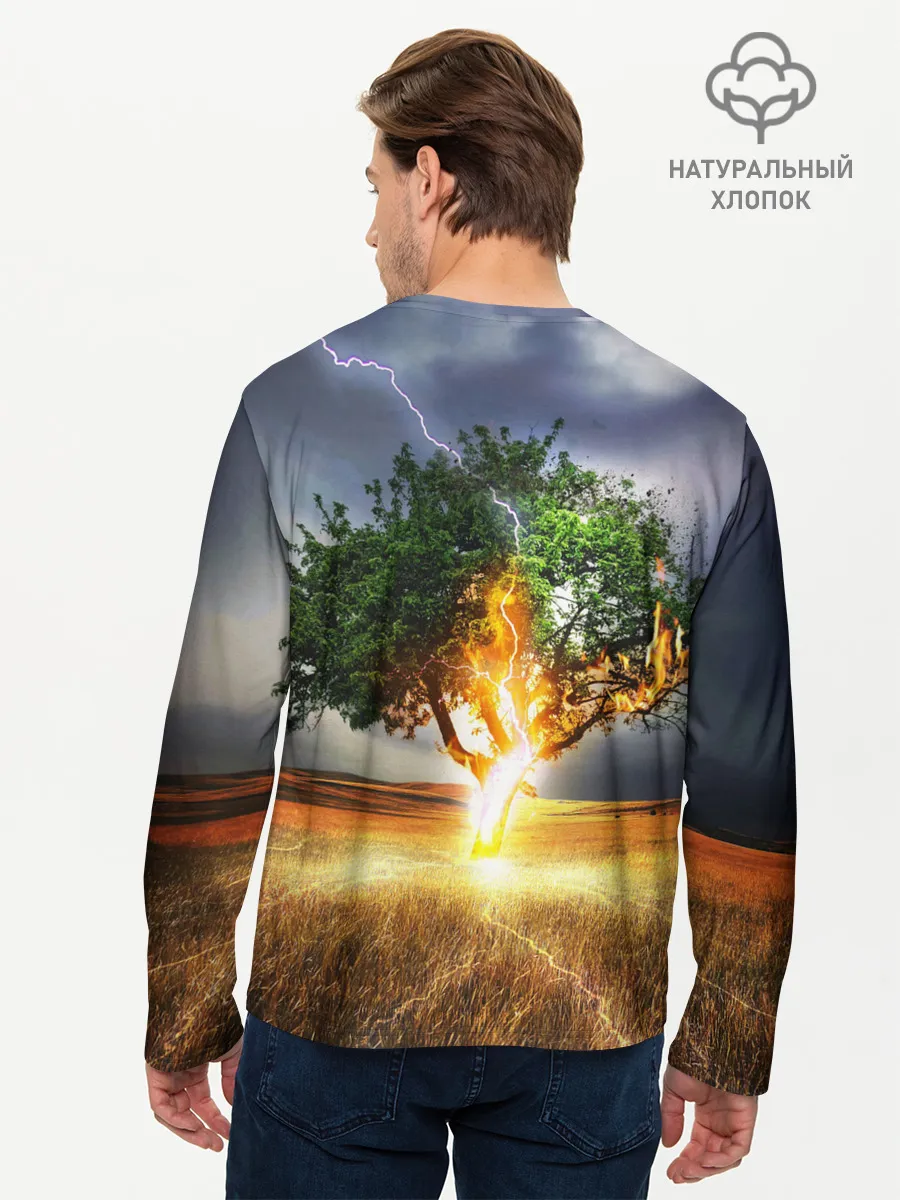 Мужской лонгслив базовый / Удар молнией