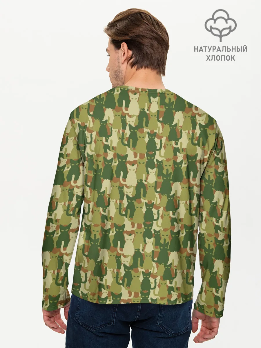 Мужской лонгслив базовый / Кошки